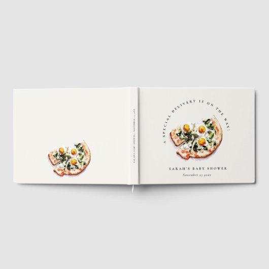 Schattigee speciale levering Pizza Baby shower Par Gastenboek (Volledig)