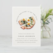 Schattigee speciale levering Pizza Baby shower Par Kaart (Staand voorkant)