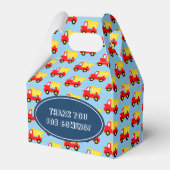 Schattigee speelgoed dump truck boy's 1e verjaarda bedankdoosjes (Achterkant)