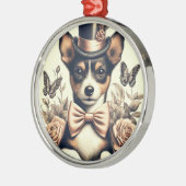 Schattigee  Speelgoed Fox Terrier Metalen Ornament (Links)