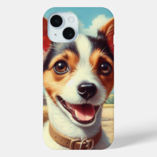 Schattigee Speelgoed Fox Terrier schilderij iPhone 15 Case