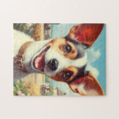 Schattigee Speelgoed Fox Terrier schilderij Legpuzzel (Horizontaal)
