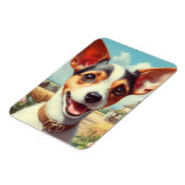Schattigee Speelgoed Fox Terrier schilderij Magneet (Linkerzijde)