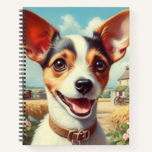 Schattigee Speelgoed Fox Terrier schilderij Notitieboek (Voorkant)