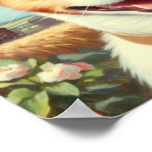 Schattigee Speelgoed Fox Terrier schilderij Poster (Hoek)