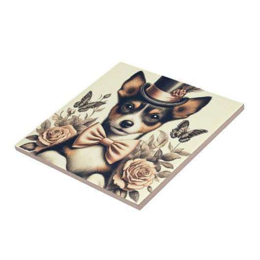 Schattigee  Speelgoed Fox Terrier Tegeltje (Zijkant)