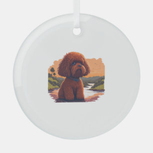 Schattigee Speelgoed poedel Glas Ornament