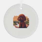 Schattigee Speelgoed poedel Glas Ornament (Achterkant)