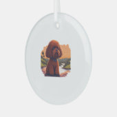 Schattigee Speelgoed poedel Glas Ornament (Voorkant links)