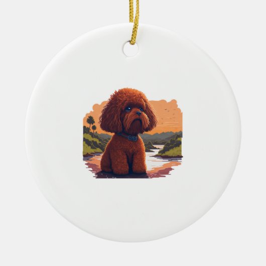 Schattigee Speelgoed poedel Keramisch Ornament (Voorkant)