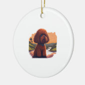 Schattigee Speelgoed poedel Keramisch Ornament (Links)