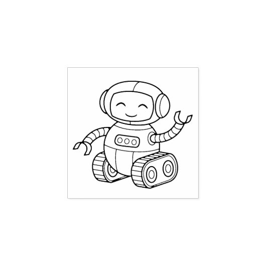 Schattigee Speelgoed Robot 1x1 Rubberstempel (Afrduk)