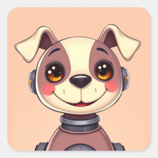 Schattigee Speelgoed Robot Dog Sticker (Voorkant)