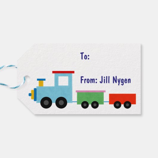 Schattigee Speelgoed Train Gift Labels Cadeaulabel (Achterkant Horizontaal)