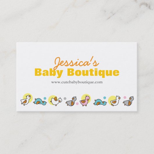 Schattigee Speelse Baby Duckies Ducklings & Pastel Visitekaartje (Voorkant)