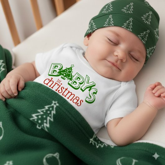 Schattigee speelse baby's eerste kerstboom romper
