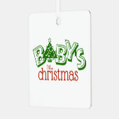 Schattigee speelse baby's foto eerste kerstboom metalen ornament (Voorkant links)