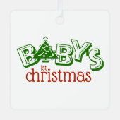 Schattigee speelse baby's foto eerste kerstboom metalen ornament (Voorkant)