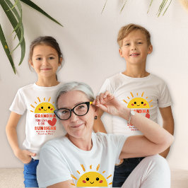 Schattigee speelse gele liefde oma familie t-shirt