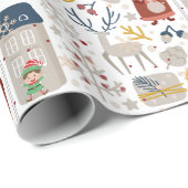 Schattigee speelse grillige kerstpictogrammen cadeaupapier (Rol Hoek)