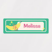 Schattigee Speelse Groene Paarse Banaan Ananas Naa Labels (Design 1)