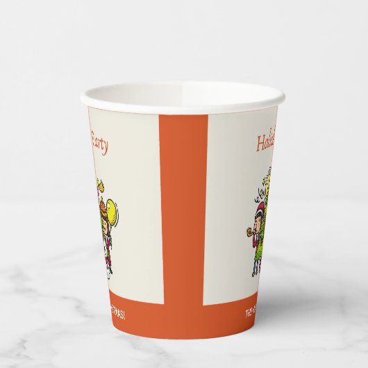 Schattigee speelse handgetekende feestdag kerst papieren bekers (Links)