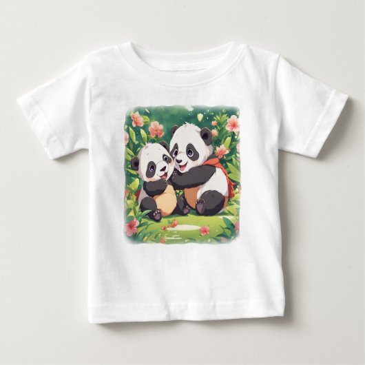 Schattigee speelse kleine panda's - anime stijl (Voorkant)