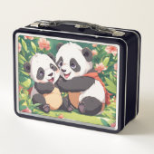 Schattigee speelse kleine panda's - anime stijl (Achterkant)