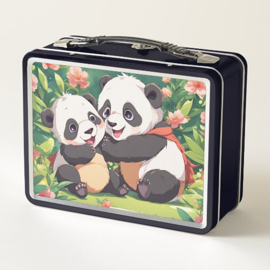 Schattigee speelse kleine panda's - anime stijl (Achterkant)
