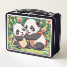 Schattigee speelse kleine panda's - anime stijl