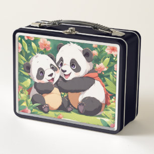 Schattigee speelse kleine panda's - anime stijl