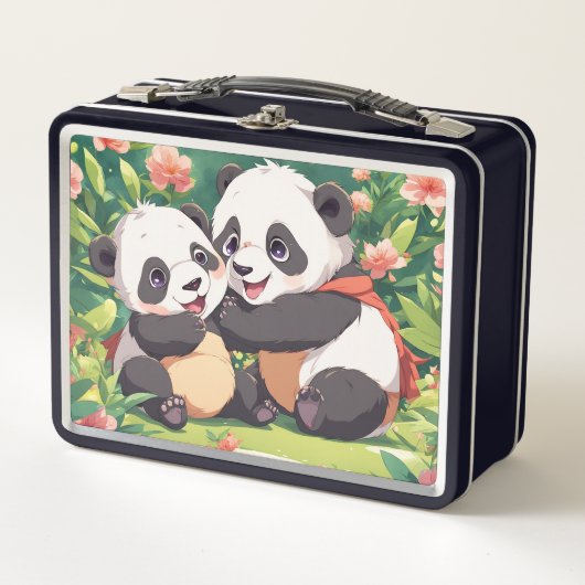Schattigee speelse kleine panda's - anime stijl (Voorkant)