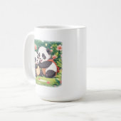 Schattigee speelse kleine panda's - anime stijl koffiemok (Voorkant links)
