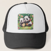 Schattigee speelse kleine panda's - anime stijl trucker pet (Voorkant)