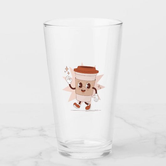 Schattigee speelse koffie Cartoon Glas (Voorkant)