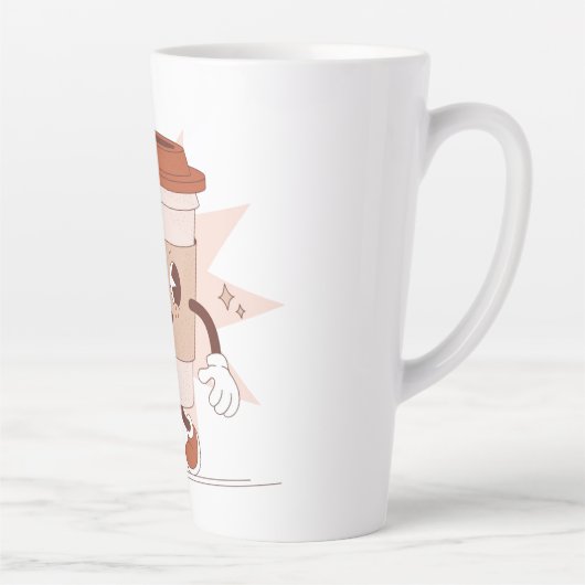 Schattigee speelse koffie Cartoon Latte Mok (Rechts)