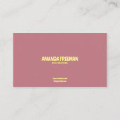 Schattigee Speelse Roze en Gele Girly Gezicht Schi Visitekaartje (Achterkant)