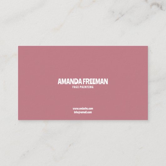 Schattigee Speelse Roze en Zwart Girly Gezicht Sch Visitekaartje (Achterkant)