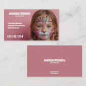 Schattigee Speelse Roze en Zwart Girly Gezicht Sch Visitekaartje (Voorkant / Achterkant)