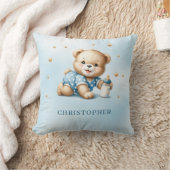 Schattigee speelse teddybeer met baby-flesje kussen (Deken)