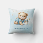 Schattigee speelse teddybeer met baby-flesje kussen (Achterkant)