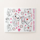 Schattigee Speelse Witte Kittens Kinderen Legpuzzel (Horizontaal)