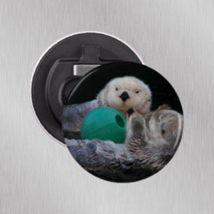 Schattigee speelse Zeeen otters Button Flesopener