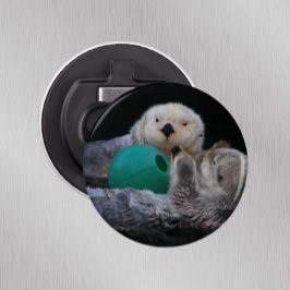 Schattigee speelse Zeeen otters Button Flesopener