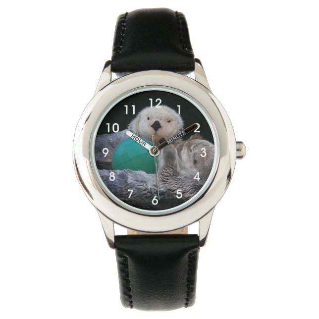 Schattigee speelse Zeeen otters Horloge (Voorkant)