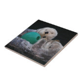 Schattigee speelse Zeeen otters Tegeltje (Zijkant)