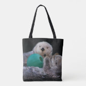 Schattigee speelse Zeeen otters Tote Bag (Achterkant)