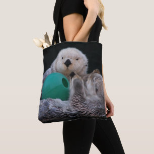 Schattigee speelse Zeeen otters Tote Bag