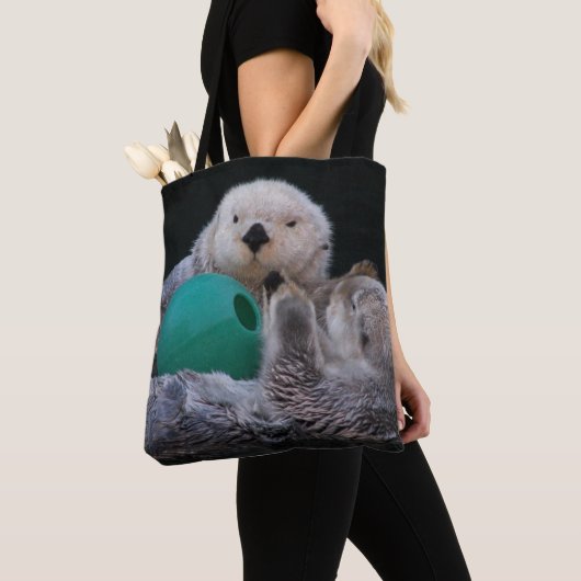 Schattigee speelse Zeeen otters Tote Bag (Dichtbij)
