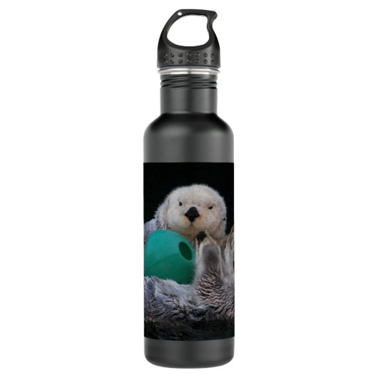 Schattigee speelse Zeeen otters Waterfles (Voorkant)
